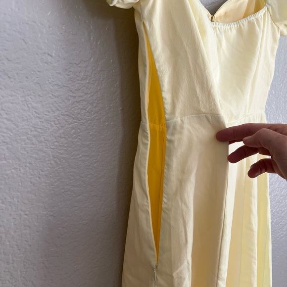 Charming Behavior Light Yellow Button-Front Midi Dress - Picture 9 of 11
